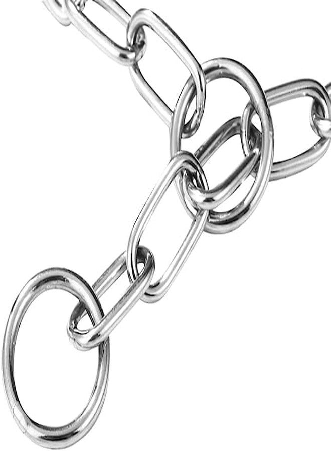 RoverPets Heavy-Duty 4mm Stainless Steel Fur Saver Choke Chain - 24 Inch Long Link Adjustable Training and Walking Collar for Large Breed Dogs and Puppies (Silver) - Image 4